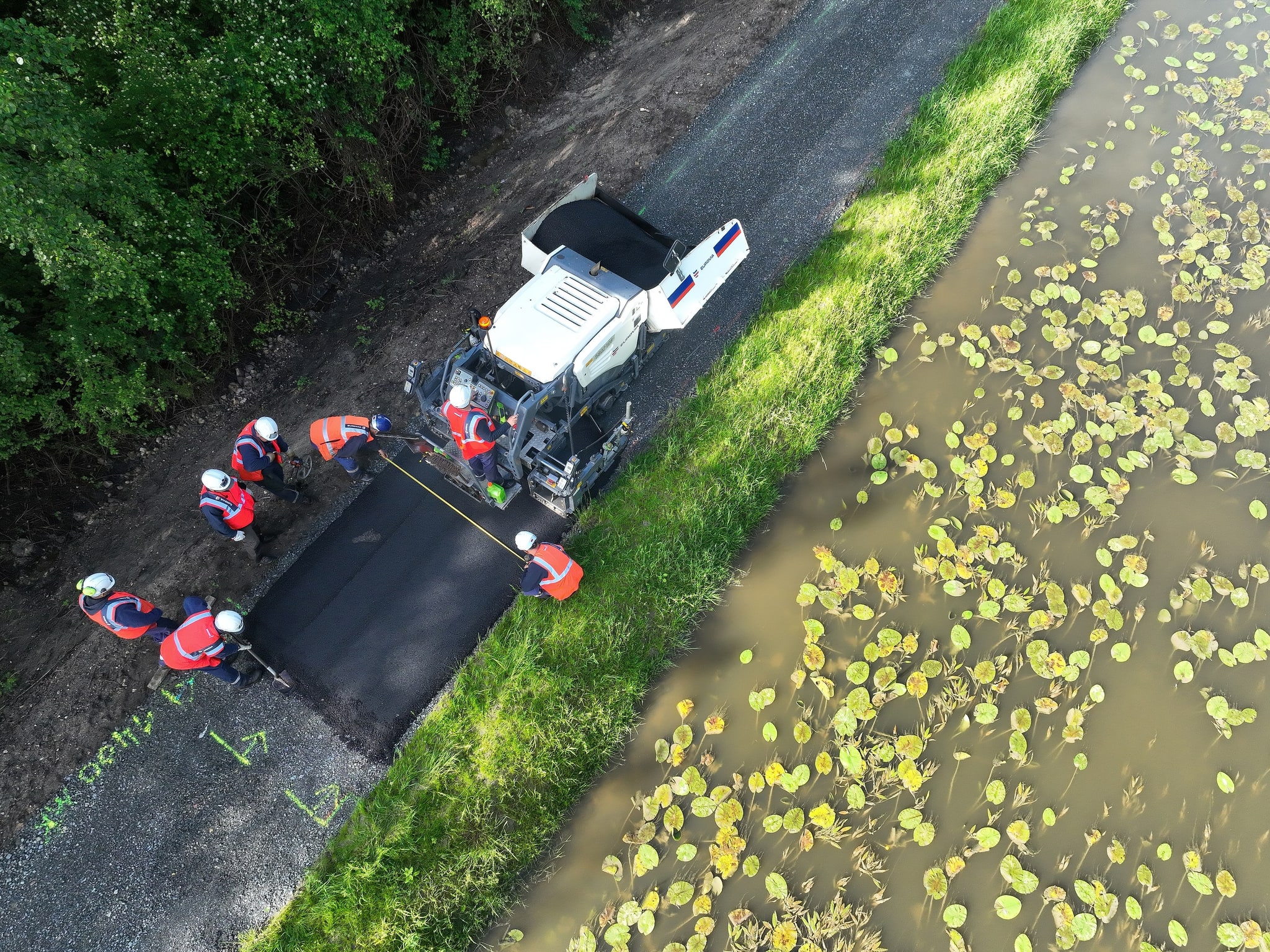 Suivi de chantier par drone : mise en œuvre d'enrobé